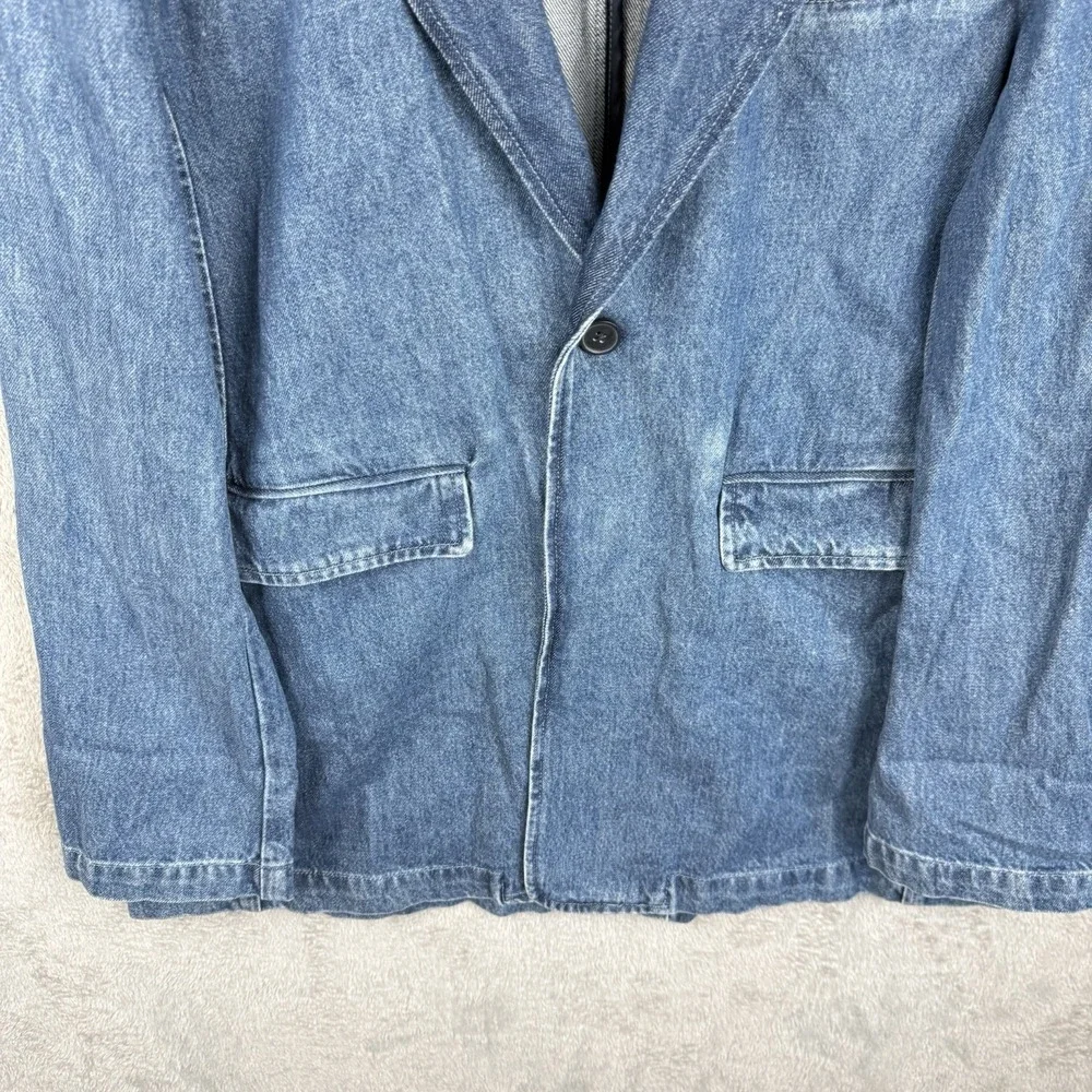 Gap Denim Blazer Chore Jacket Mens XL Tall Vintage Y2K 90s Faded Grunge Heavy